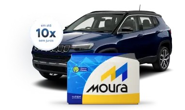 Carro com uma bateria Moura