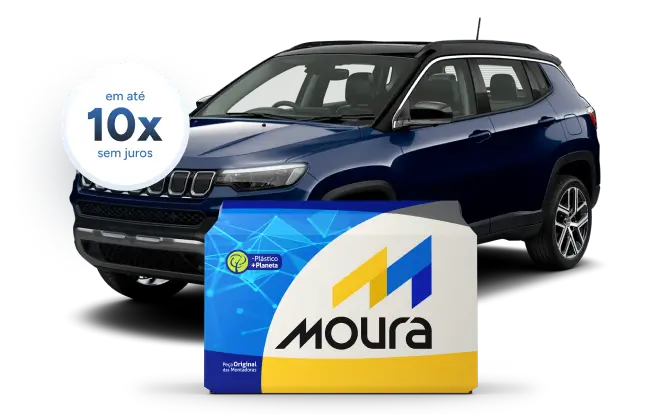 Carro com uma bateria Moura